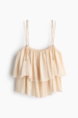 Chain-detail frill-trimmed top