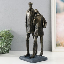 Фигурка полистоун Молодая пара, под металл, 13.4?11.8?34 см