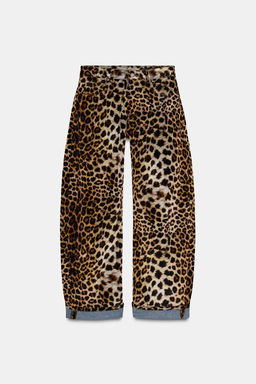 FLOCKED ANIMAL PRINT TROUSERS ZW COLLECTION LIMITED EDITION - Zara фото 3