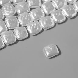 Бусины пластиковые на нити «Жемчуг», прямоугольник 1.1×1×0.5 см, набор 110 шт., цвет белый