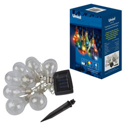 USL-S-126/PT4000 BULBS Садовая гирлянда на солнечной батарее Лампочки. 40 светодиодов. Разноцветный свет. 1*АA Ni-Mh аккумулятор в/к. IP44. TM Uniel