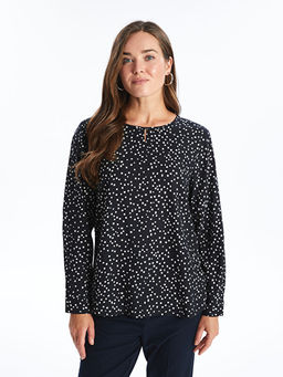 Bisiklet Yaka Desenli Kad?n Bluz