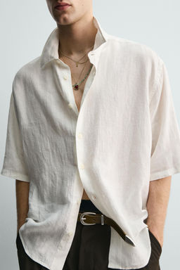 CAMISA BOXY FIT 100% LINO / Blanco - Zara фото 5