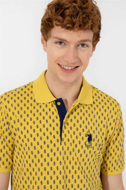 U. S. Polo Assn Мужская шафрановая футболка-поло с воротником-поло