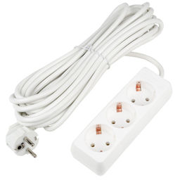 S-GCU3-7 WHITE Удлинитель серии Ultra, шнур 7м., 3 гнезда, 16A, с/з. Белый. TM Uniel