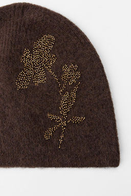WOOL AND ALPACA BEANIE WITH BEADS - Zara фото 3