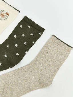 Bask?l? Kad?n Soket ?orap 5li