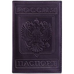 Обложка "Паспорт" OfficeSpace (176866) натур. кожа тип 3, тиснение "герб", черная