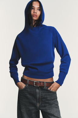 PLAIN KNIT HOODIE JUMPER - Zara фото 8