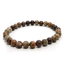 Браслет из камня Уральская яшма символ денежного благополучия 6мм