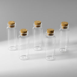 Цена за 3 шт. Баночки для хранения бисера, с пробкой, d=2.2×6 см, 5 шт.