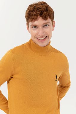 Мужской желтый трикотажный свитер Basic - U.s. polo assn фото 4