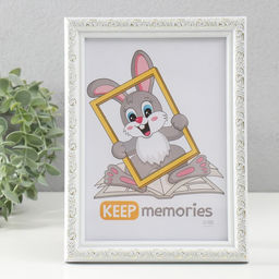 Фоторамка пластик "Винтаж" 15х21 см, белый (пластиковый экран)