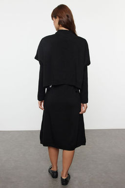 TRENDYOLMILLA Bej Genis Kal?p Midi Triko Suveterli Elbise TWOAW24EL00012  фото 11