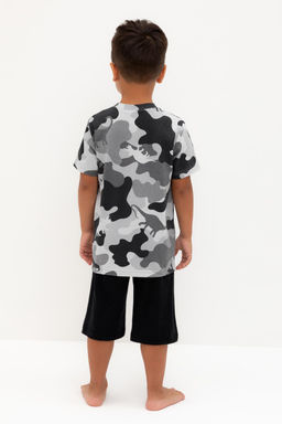 К 1614/камуфляж с динозаврами,черный пижама для мал