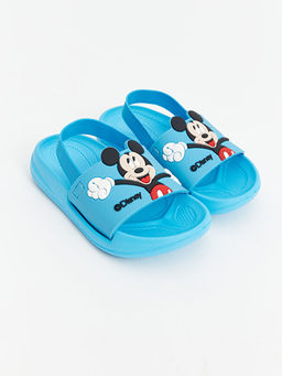 Mickey Mouse Bask?l? Erkek Bebek Plaj Sandaleti