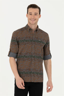 Мужская рубашка антрацитового цвета с длинным рукавом - U.s. polo assn фото 10