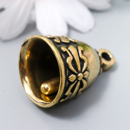 Цена за 2 шт. Колокольчик-подвеска «Старинный узор», латунь, 2.8×2×2 см