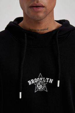DeFactoFit Толстовка свободного покроя с капюшоном NBA Brooklyn Nets  фото 8