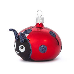 Елочная игрушка фигурка стеклянная Букашка h4,2см, ручная художественная роспись, подарочная упаковка (Россия)