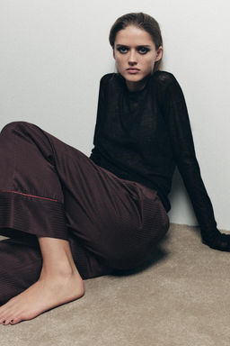 CONTRAST STRIPE PYJAMA TROUSERS