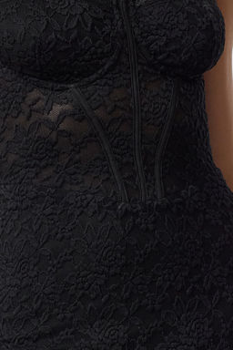 TRENDYOLMILLA Siyah Astarl? Dantel Orme Midi Elbise TPRAW25EL00120  фото 4