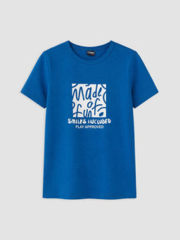 Bisiklet Yaka Bask?l? Erkek ?ocuk Ti??rt