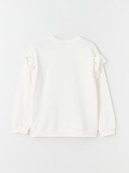 Bisiklet Yaka Elsa Bask?l? Uzun Kollu K?z ?ocuk Sweatshirt - Waikiki фото 3