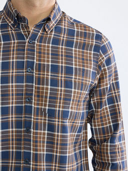 Regular Fit Ekose Desenli Gabardin Erkek G?mlek