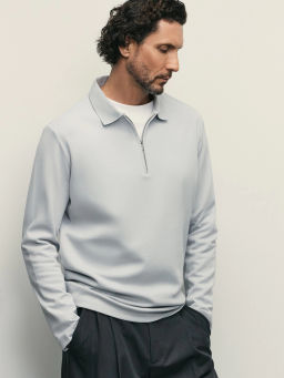 Лонгслив regular fit на молнии / Zarina