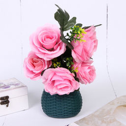 Цена за 5 шт. Ваза из пластика "Дениз" 9*7см цвет зеленый