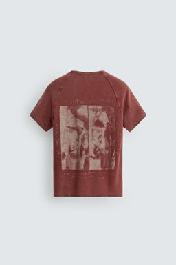CAMISETA PUNTO ESTAMPADOS LAVADOS / Rojo - Zara фото 8