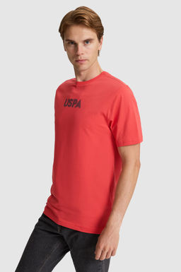 Erkek K_rm_z_ Regular Fit Bisiklet Yaka Basic Ti__rt