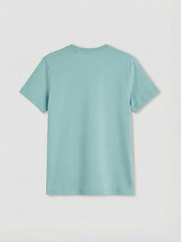 Bisiklet Yaka Bask?l? Erkek ?ocuk Ti??rt