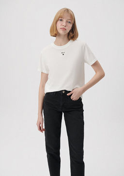 Mavi Logo Bask?l? Beyaz Tisort