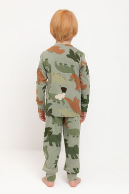 Crockid _ К 1552/оливковый хаки,динопарк пижама дет  фото 3