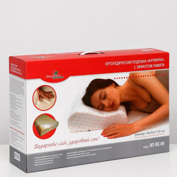 Подушка ортопедическая НТ-ПС-05 «Антихрап», для взрослых, с эффектом памяти и выемкой под плечо, 54×32 см, валики 11/6 см