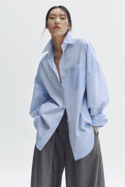 Camisa oversize de popelina con paneles - H&m фото 6