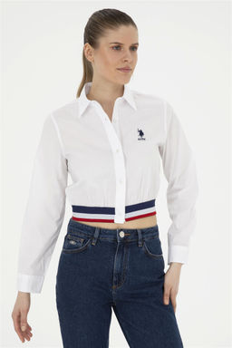 Женская белая рубашка с длинным рукавом Неожиданная скидка в корзине - U.s. polo assn фото 3