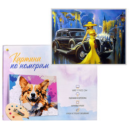 Холст с красками 17х22 по номерам "Красота ночи" (14цв.)