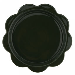 "Садовая фантазия" Тарелка мелкая фарфоровая д265мм, h27мм, волнистый край, темно-зеленый, в коробке (Китай)
