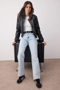 TRENDYOLMILLA Mavi Yuksek Bel Wide Leg Jeans TWOSS22JE0242  фото 14