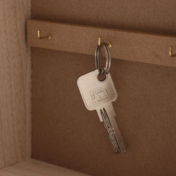 Ключница настенная Роза. Ключи и сердце, дерево, 6 крючков, голубой 6.5?20?26.5 см