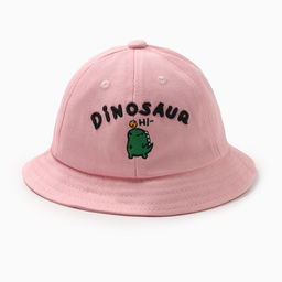 Панама для девочки MINAKU Dinosaur, розовая, размер 50 (3 года)