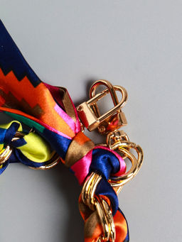Брелок для ключей на 2 карабинах «Платок и цепочка», яркий, на сумку, рюкзак, 20×10×1.7 см