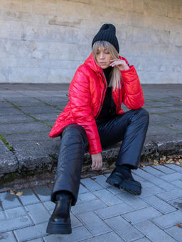 Женский Костюм женский зимний. ВС005: Сангрия красный-черный