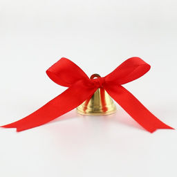 Цена за 5 шт. Колокольчик на булавке с бантом, красный, d = 2,6 см