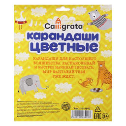 Карандаши Calligrata, цветные, 24 цвета, деревянные, трёхгранные