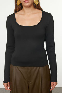 TRENDYOLMILLA Haki Basic Havuz Yaka Triko Kazak TWOAW25KZ00193