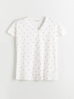 V Yaka Desenli Hamile Pijama Tak?m?